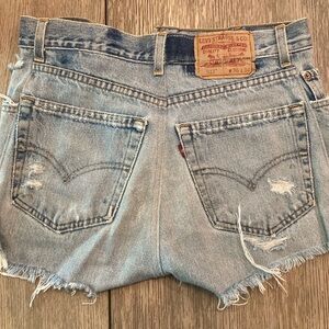 distressed denim shorts